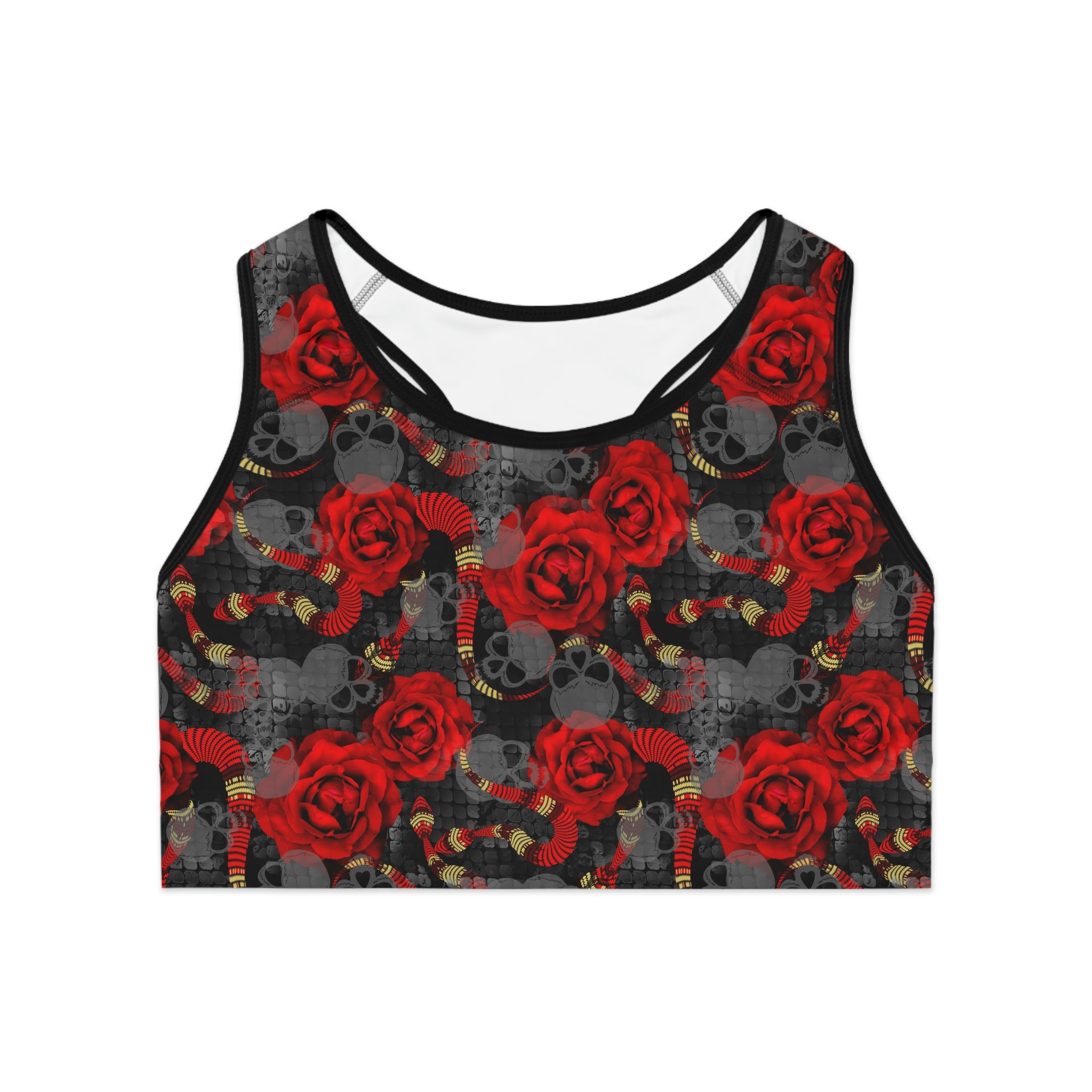 SHE REBEL - Skulls & Roses Sports Bra