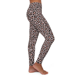 SHE REBEL - Rose Gold Leopard Print Leggings