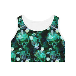 SHE REBEL - Watercolor Marine Skulls Sports Bra