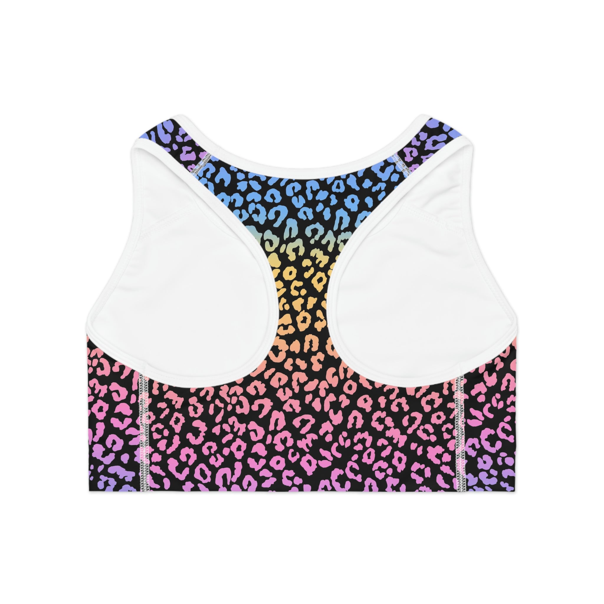 Rainbow Leopard Print Sports Bra