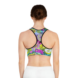 SHE REBEL - Pop Art Girl Power Sports Bra