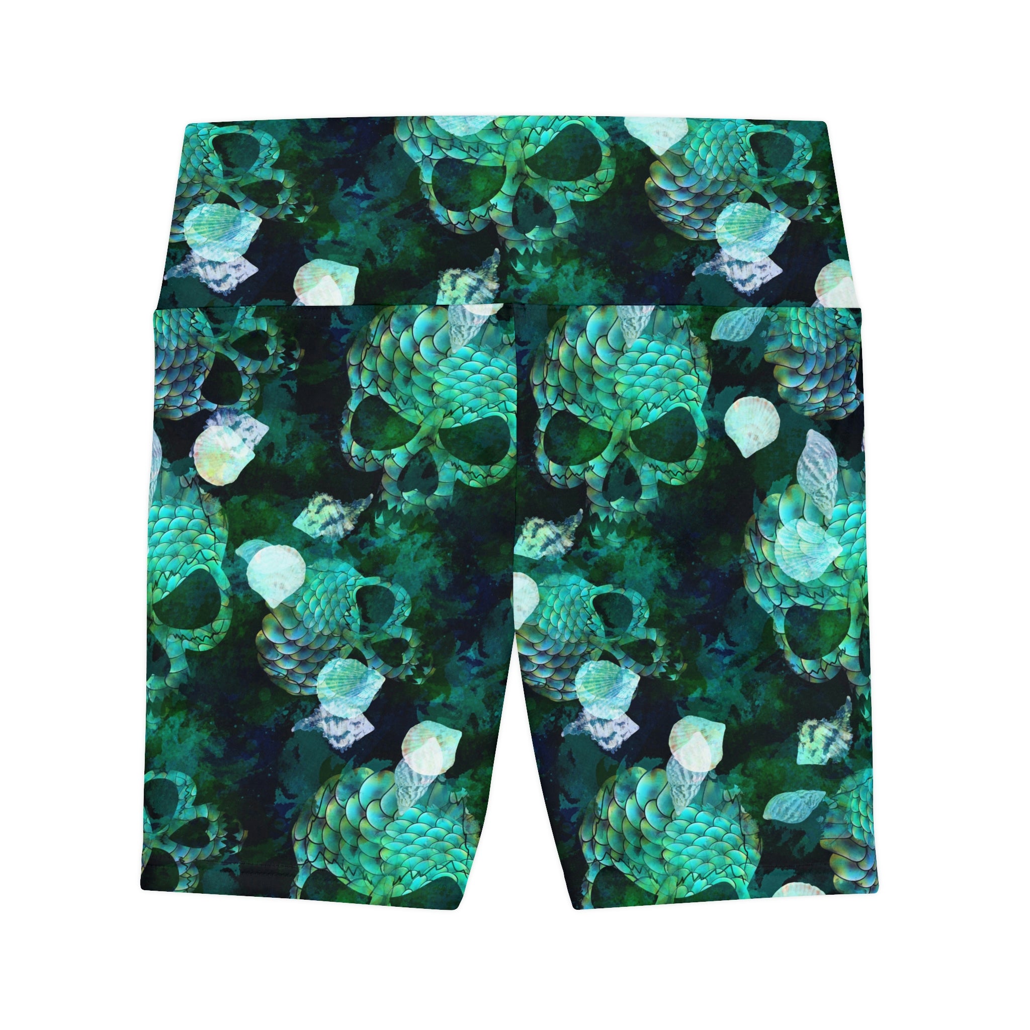 Watercolor Marine Skulls Workout Shorts