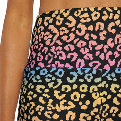 Rainbow Leopard Print Yoga Shorts