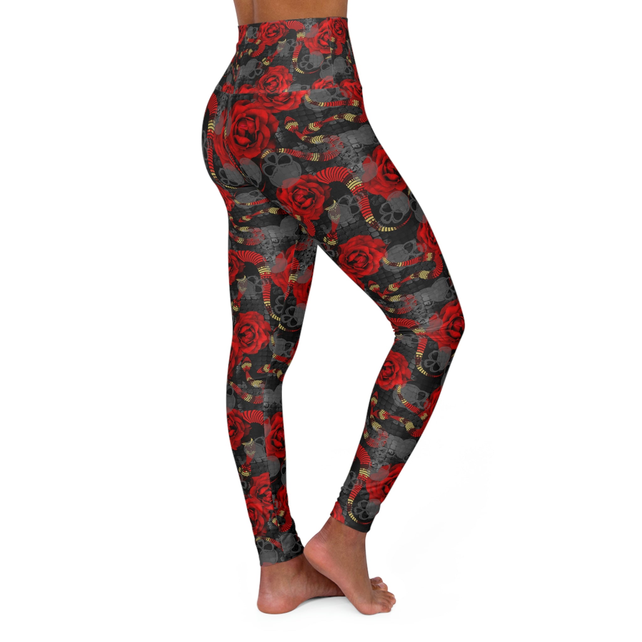 SHE REBEL - Skulls And Roses Yoga Leggings