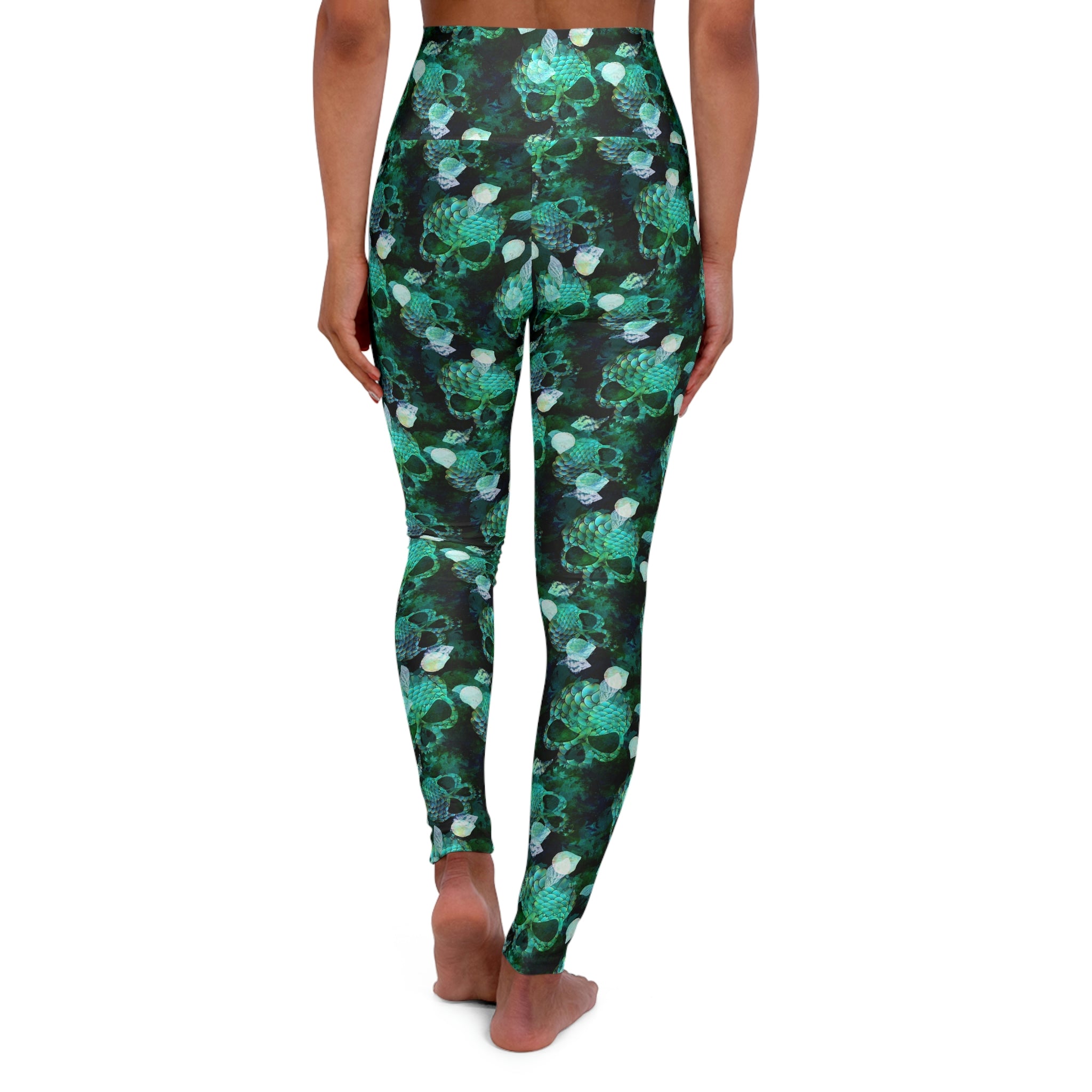 SHE REBEL - Watercolor Marine Skulls Yoga Leggings