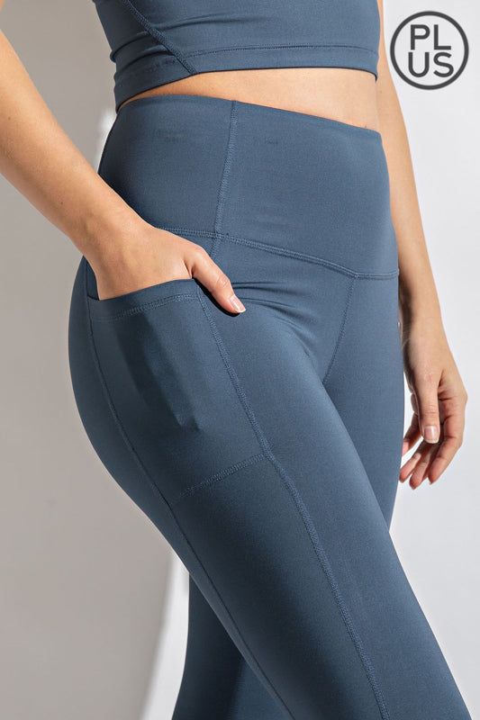 RAE MODE - Compression Fit Leggings with Pocket | Plus Size | Available in 3 colors