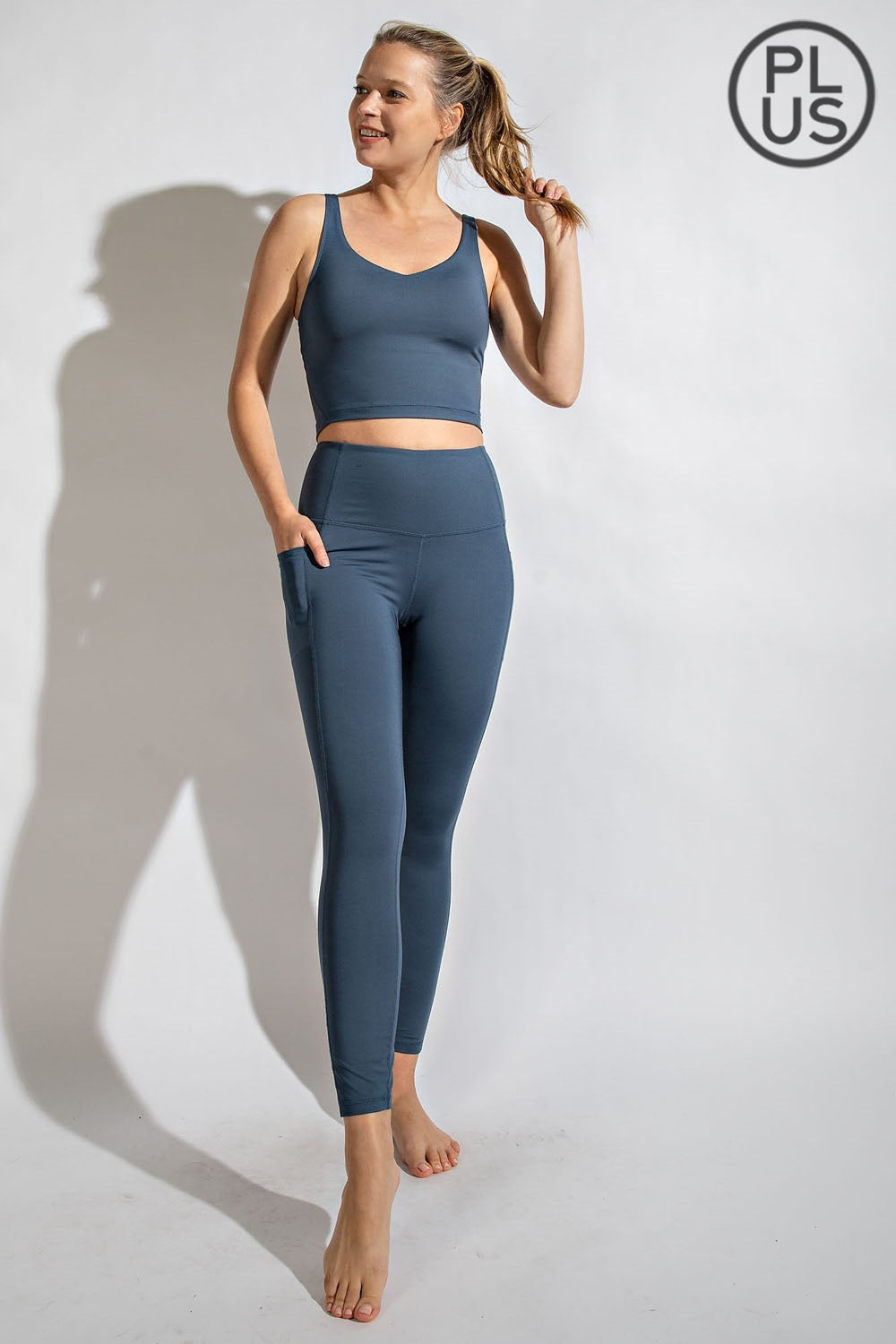 RAE MODE - Compression Fit Leggings with Pocket | Plus Size | Available in 3 colors