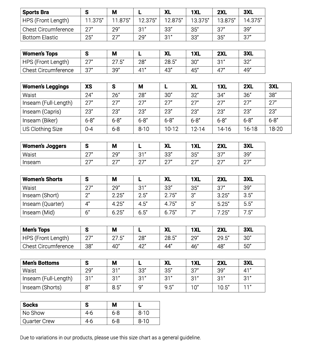 Size Chart