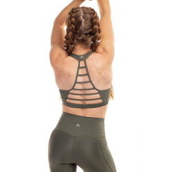 Flex Ladder Olive Sports Bra