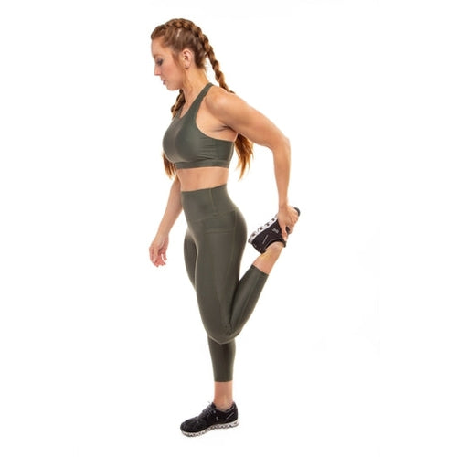 Flex Ladder Olive Sports Bra