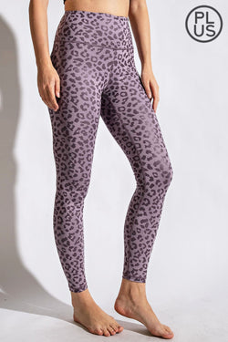 RAE MODE - Leopard Chintz Leggings in Violet Verbana | Plus Size