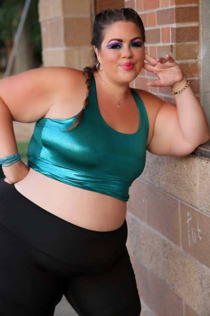 Jade Green Plus Size Sports Bra