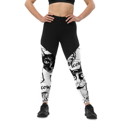 Meow Kitty Compression Leggings W/Pocket