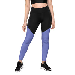 SHE REBEL - Sporty Compression Fit Legging in Deep Lavender with Pocket