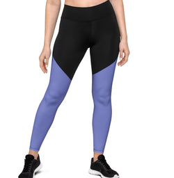 SHE REBEL - Sporty Compression Fit Legging in Deep Lavender with Pocket