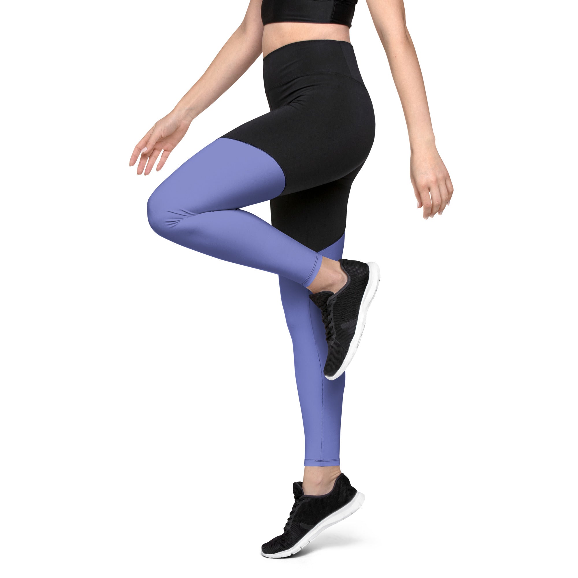 SHE REBEL - Sporty Compression Fit Legging in Deep Lavender with Pocket