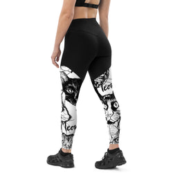 Meow Kitty Compression Leggings W/Pocket