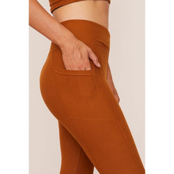 Turmeric Crossover Leggings With Pocket